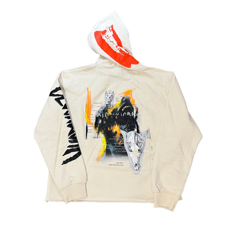 Skull dog Hoodie Creme